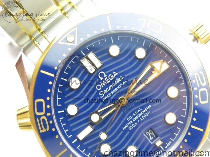 0201 2018 Seamaster Diver 300M SS YG VSF 1:1 Best Edition YG Bezel Blue Dial on SS YG Bracelet A Effortless 7897